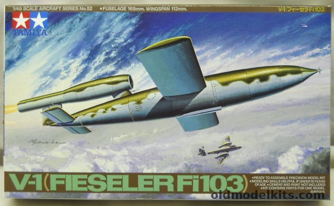 Tamiya 1/48 Fieseler Fi-103 V-1 Missile With Dolly - And Eduard PE, 61052 plastic model kit